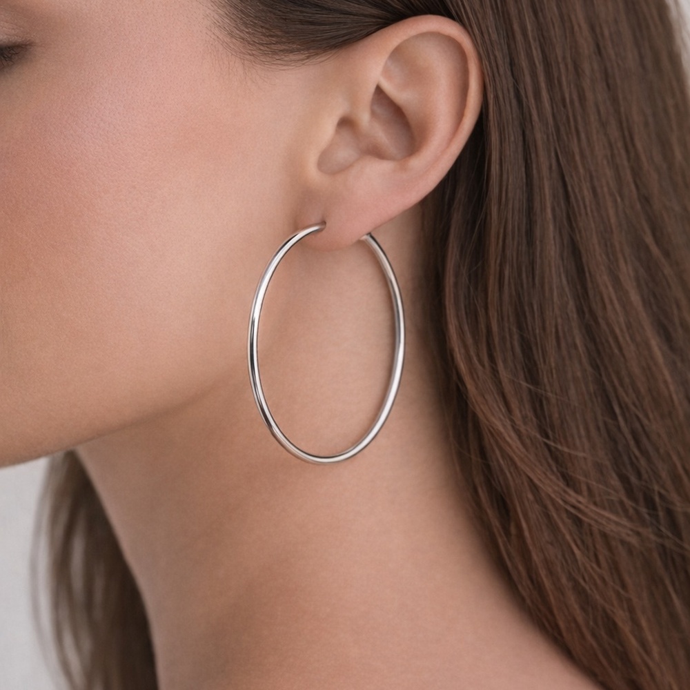 Silver Plated Brass Hoops